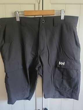 Helly Hansen Dark Gray Cargo Shorts with HH Flap Logo